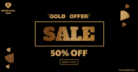 Online Editable Golden and Black Sale Offer Facebook Ad
