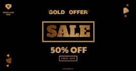 Online Editable Golden Sale Offer Facebook Ad Medium