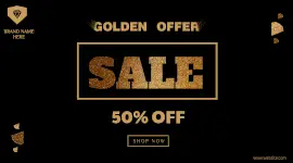 Online Editable Golden Sale Offer Facebook App Ad
