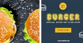 Online Editable Special Offer on Burgers Facebook Ad Post