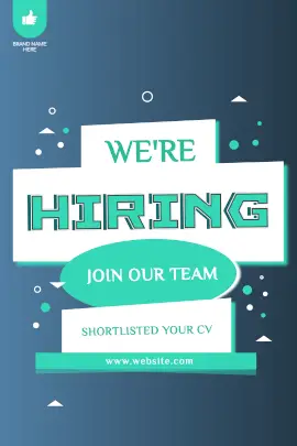 Online Editable Dark Blue Job Hiring Tumblr Graphic