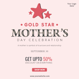 Online Editable Gold Star Mother's Day Offers Instagram Ad