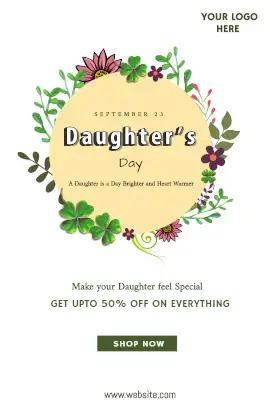 Online Editable White Daughter's Day Offer Sale Tumblr Graphic