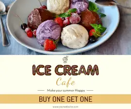 Online Editable Ice Cream Parlor Facebook Post