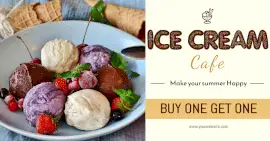 Online Editable Summer Offers at the Ice cream Parlor Facebook Ad post