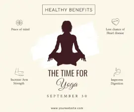 Online Editable The Time for Yoga Facebook Post