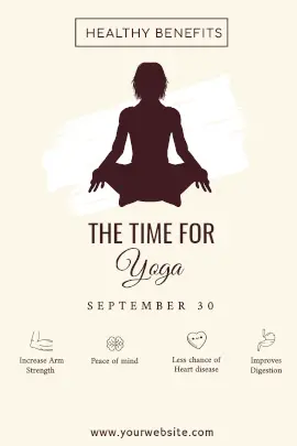 Online Editable Soft Yellow Yoga Time Tumblr Graphic