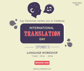 Online Editable International Translation Day September 30 Facebook Post