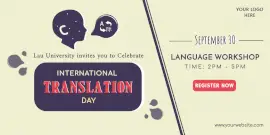 Online Editable International Translation Day Promotion Twitter Post