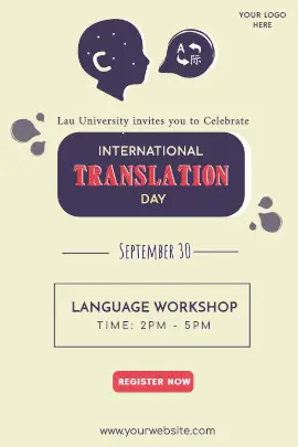 Online editable International translation day promotion Tumblr Graphic