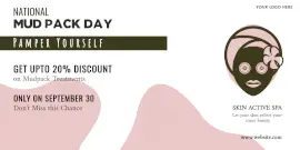 Online Editable Parlor Promotion on National Mud Pack Day Twitter Post