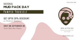 Online Editable Beauty Parlor Promotion on National Mud Pack Day Facebook Ad Post