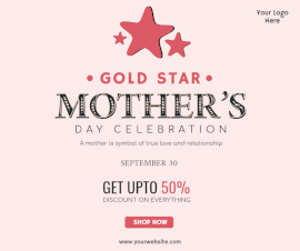 Online Editable Gold Star Mother's Day September 30 Facebook Post