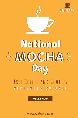 Online Editable Yellow National Mocha Day Tumblr Graphic