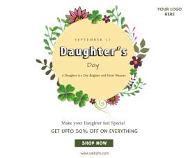 Online Editable Daughter's Day September 23 Facebook Post