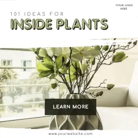Online Editable Ideas for Indoor Plants Social Media Post
