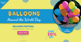 Online Editable Invitation to Enjoy Balloon Festival Facebook Ad post