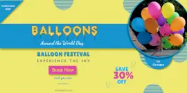 Online Editable Balloons Around the World Day Festival Twitter Post