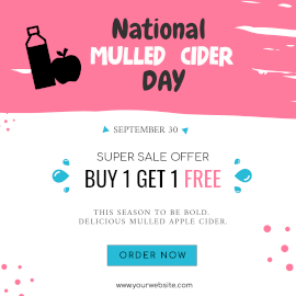 Online Editable National Mulled Cider Day September 30 Super Sale Instagram Ad