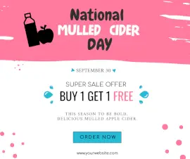 Online Editable National Mulled Cider Day Sale Facebook Post