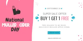 Online Editable National Mulled Cider Day Super Sale Twitter Post