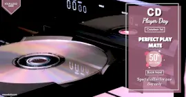 Online Editable CD Player Day October 1 Sale Facebook Ad