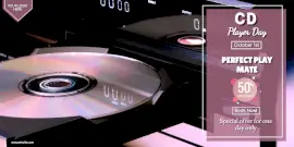 Online Editable CD Player Day October 1 Sale Twitter Post