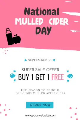 Online Editable National Mulled Cider Day Sale Tumblr Graphic