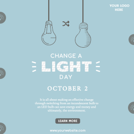 Online Editable Change A Light Day October 2 Illustrated Instagram Ad