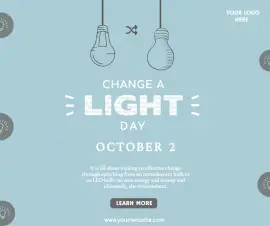 Online Editable Change A Light Day October 2 Illustrated Facebook Post