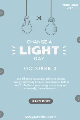 Online Editable Change A Light Day October 2 Illustrated Tumblr Graphic