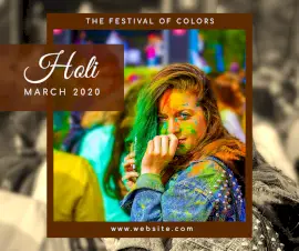 Online Editable Holi Celebration Facebook Post
