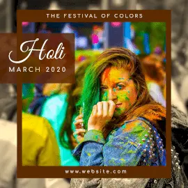 Online Editable Holi 2020 Wishes Social Media Posts Instagram Ad
