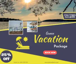 Online Editable Best Holiday Packages Facebook Post
