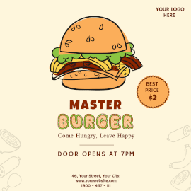 Online Editable Master Burger Instagram Ad