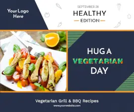 Online Editable Hug a Vegetarian Day September 28 Facebook Post