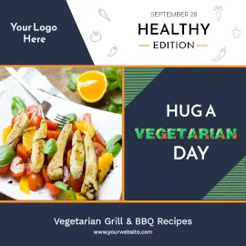 Online Editable Hug a Vegetarian Day September 28 Instagram Ad