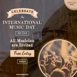 Online Editable International Music Day Social Media Post