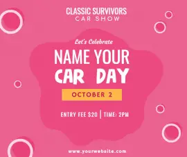 Online Editable Name your Car Day October 2 Facebook Post