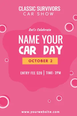 Online Editable Name Your Car Day October 1 Car Show Tumblr Graphic
