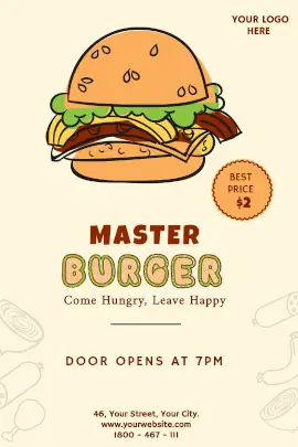 Online Editable Master Burger Tumblr Graphic