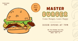 Online Editable Master Burger Facebook Ad