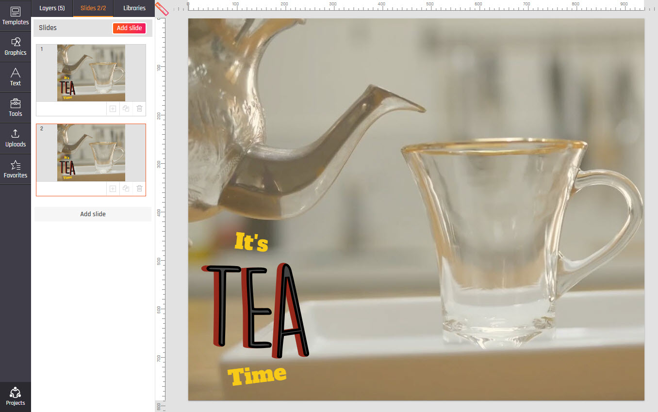 image and content is cloned to slide 
